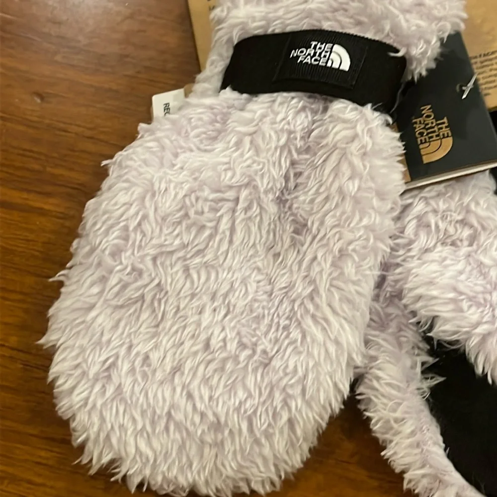 The North Face Suave Oso Mitts Mittens gloves new Lavender Fog Kids Girls Large